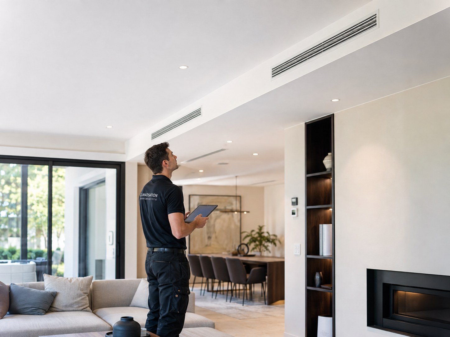 Climatisation gainable discrètement intégrée dans un intérieur moderne