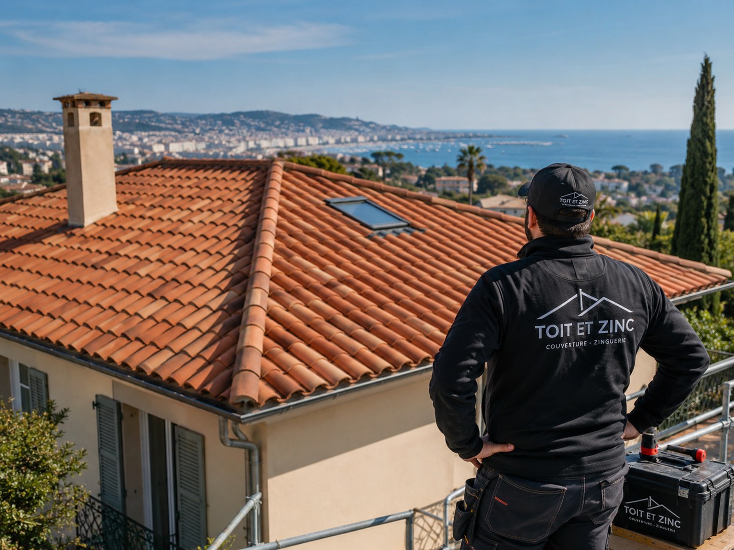 Toiture rénovée inspectée par un artisan